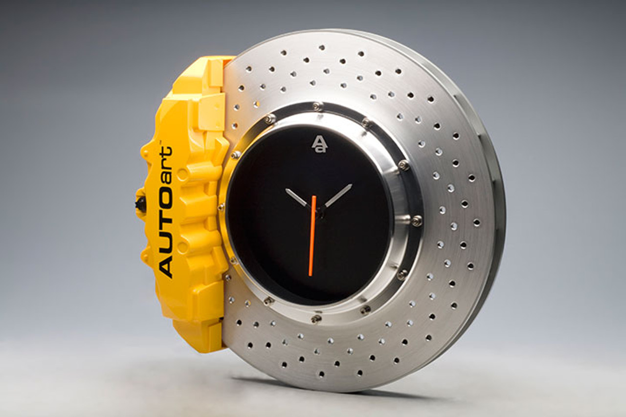 AUTOart Racing Brake Disc Clock (8-Pot Yellow Caliper Rotor)