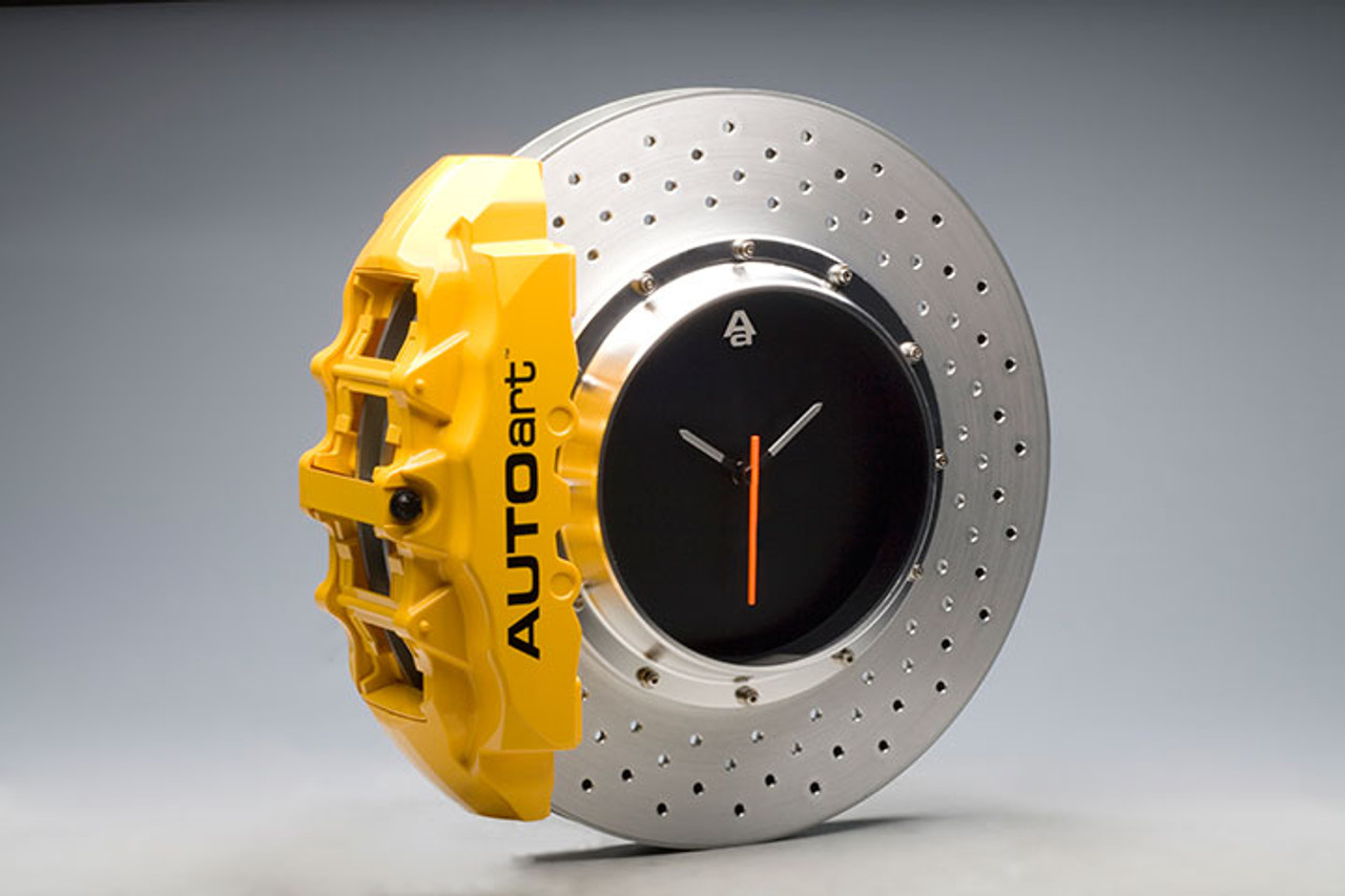 AUTOart Racing Brake Disc Clock (8-Pot Yellow Caliper Rotor)