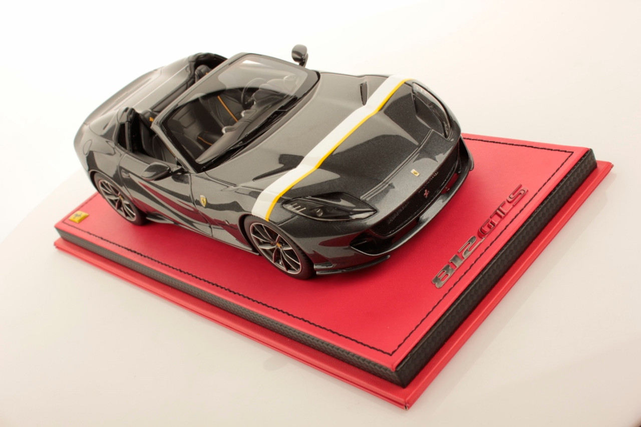 1/18 MR Collection Ferrari 812 GTS (Grigio Silverstone Grey with White and Yellow Livery) Resin Car Model LImited 49 Pieces