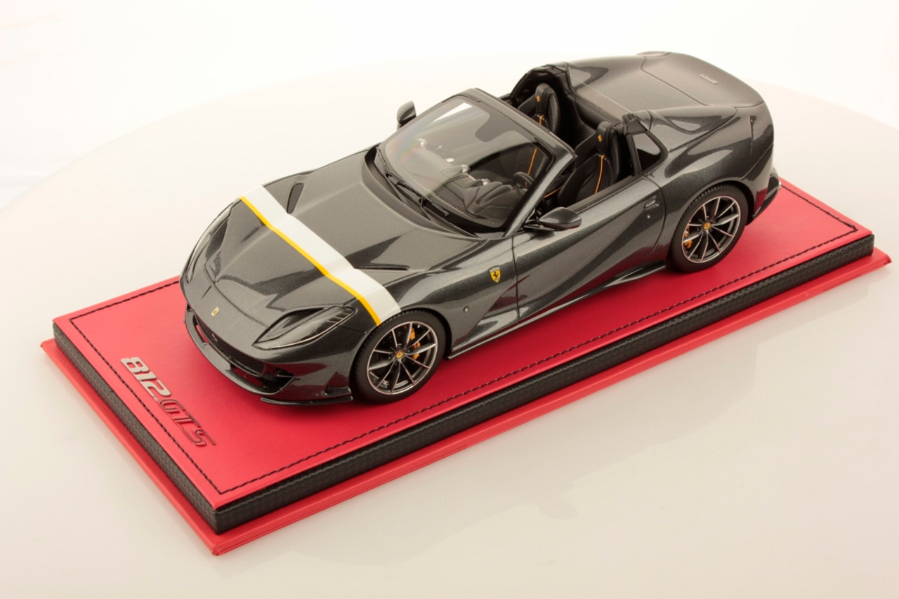 1/18 MR Collection Ferrari 812 GTS (Grigio Silverstone Grey with White and Yellow Livery) Resin Car Model LImited 49 Pieces