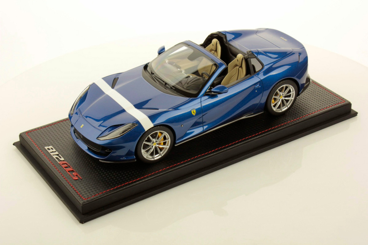1/18 MR Collection Ferrari 812 GTS (Blue Blu Elettrico with White Livery) Resin Car Model LImited 49 Pieces