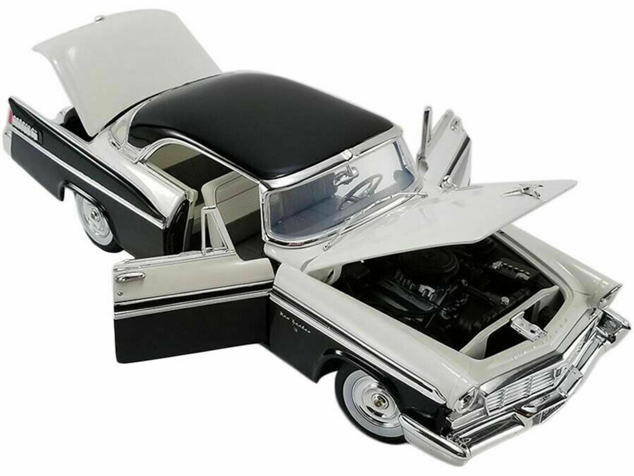 1/18 ACME 1956 Chrysler New Yorker St. Regis (Black and White) Diecast Car Model