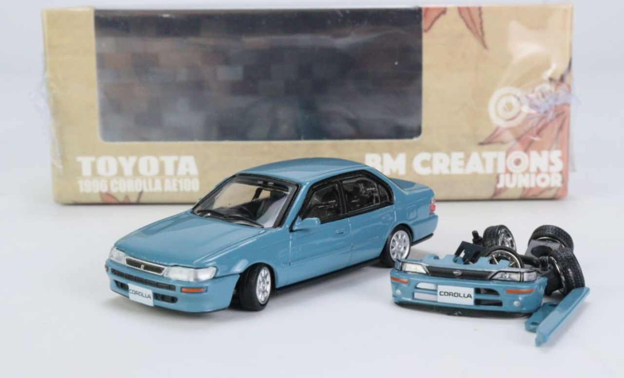  1/64 BM Creations Toyota 1996 Corolla AE100 Blue (RHD)
