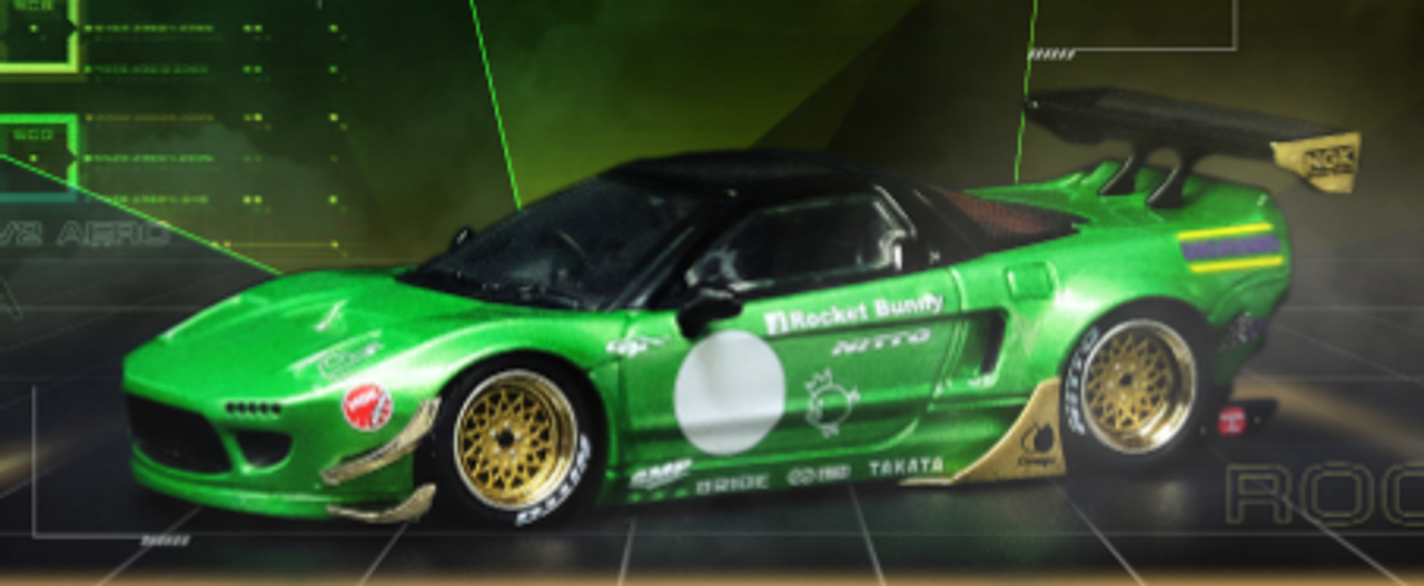 1/64 INNO 64 NSX NA1 PANDEM ROCKET BUNNY Green Metallic Diecast Car Model