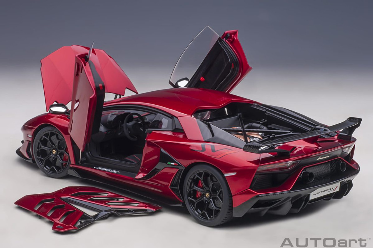 1/18 AUTOart Lamborghini Aventador SVJ (Rosso Efesto Metallic Red) Car Model