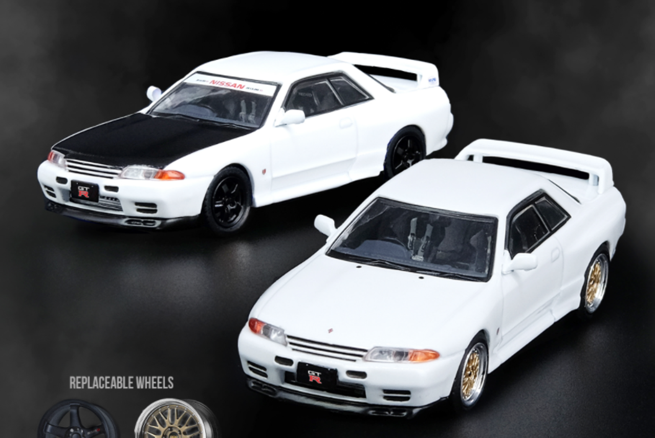 1/64 INNO 64  NISSAN SKYLINE GT-R (R32) Crystal White Diecast Car Model 