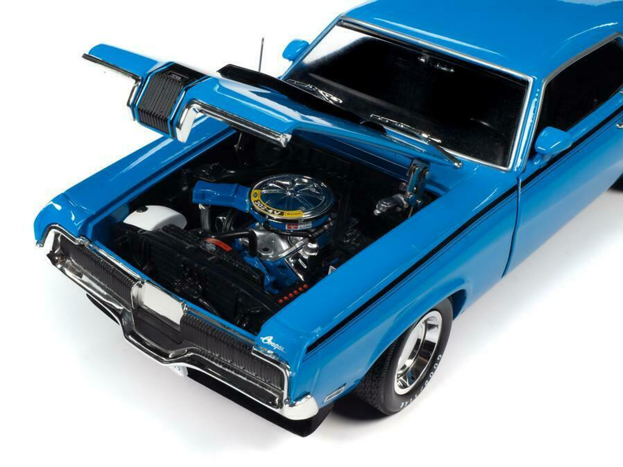 1/18 Auto World 1970 Mercury Cougar Eliminator Competition Blue with Black Stripes Diecast Model Limited