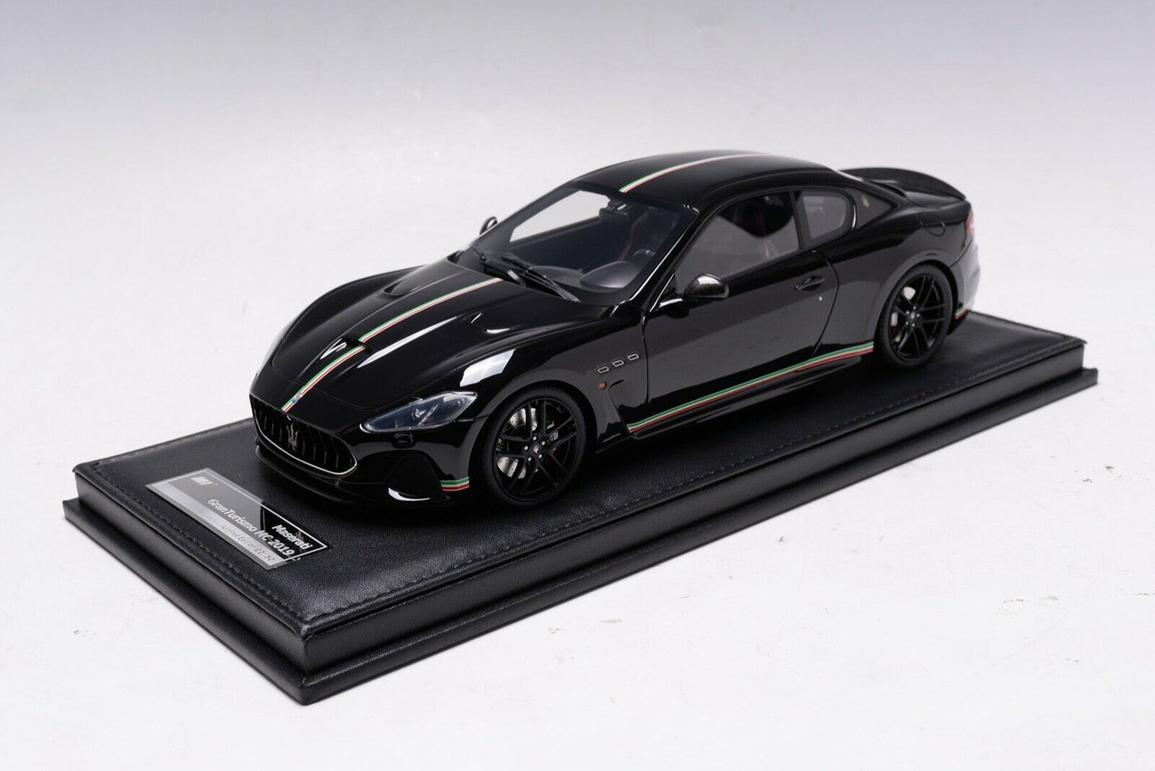 1/18 Motorhelix Maserati GT GranTurismo MC (Gloss Black with Italian Flag  Stripe) Resin Car Model Limited 50 Pieces