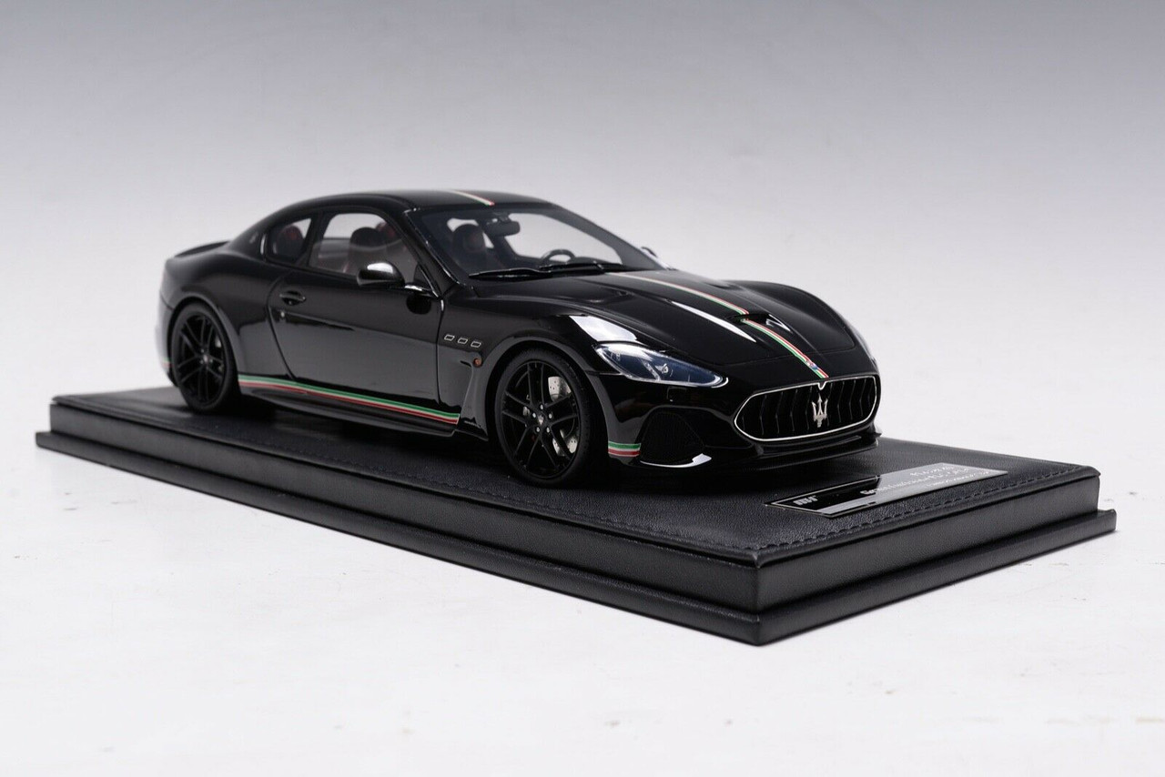 1/18 Motorhelix Maserati GT GranTurismo MC (Gloss Black with Italian Flag  Stripe) Resin Car Model Limited 50 Pieces