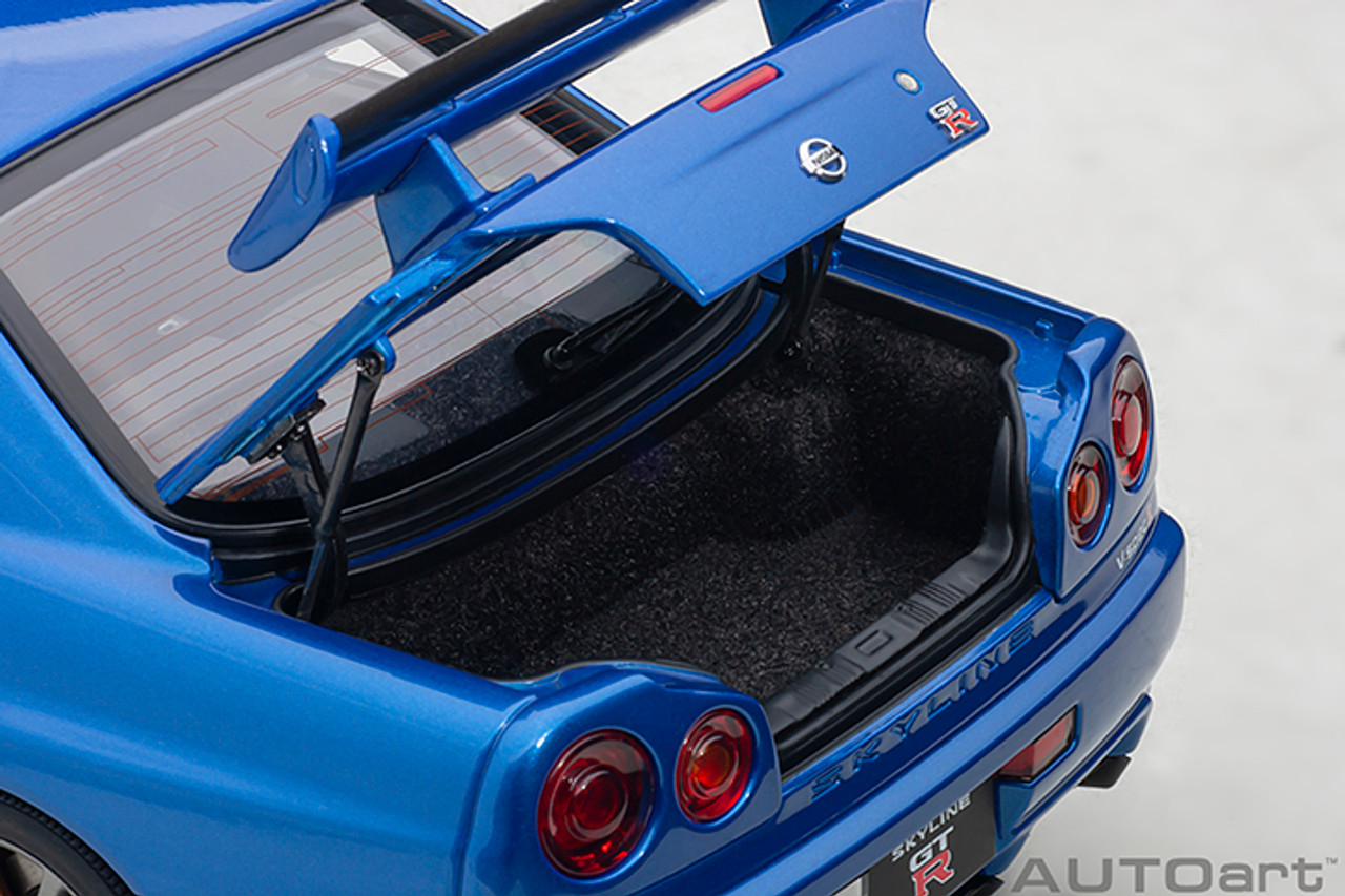 1/18 AUTOart Nissan Skyline GT-R GTR R34 V-Spec II (Bayside Blue) Car Model