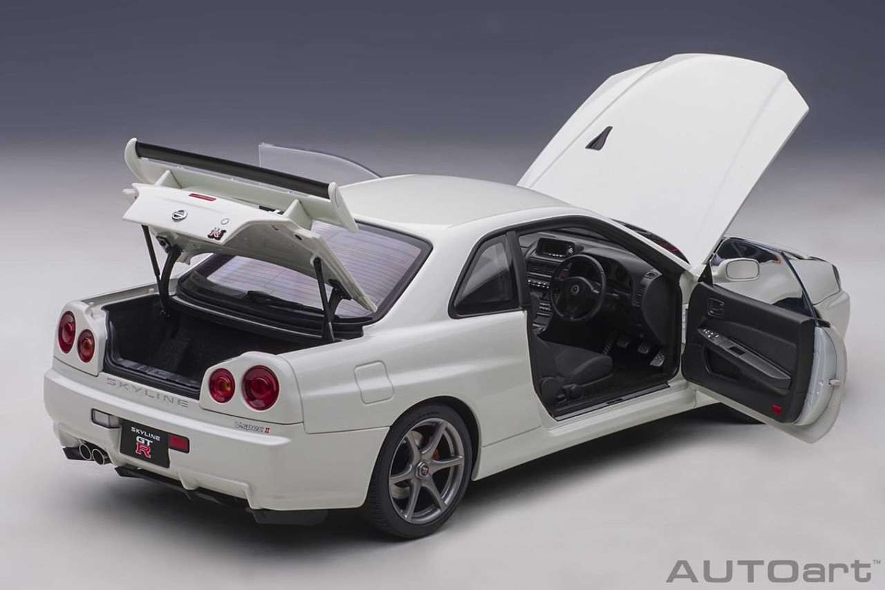 在庫限品 Nissan 日産 Skyline R34 GTR V-Spec II White Pearl (Part