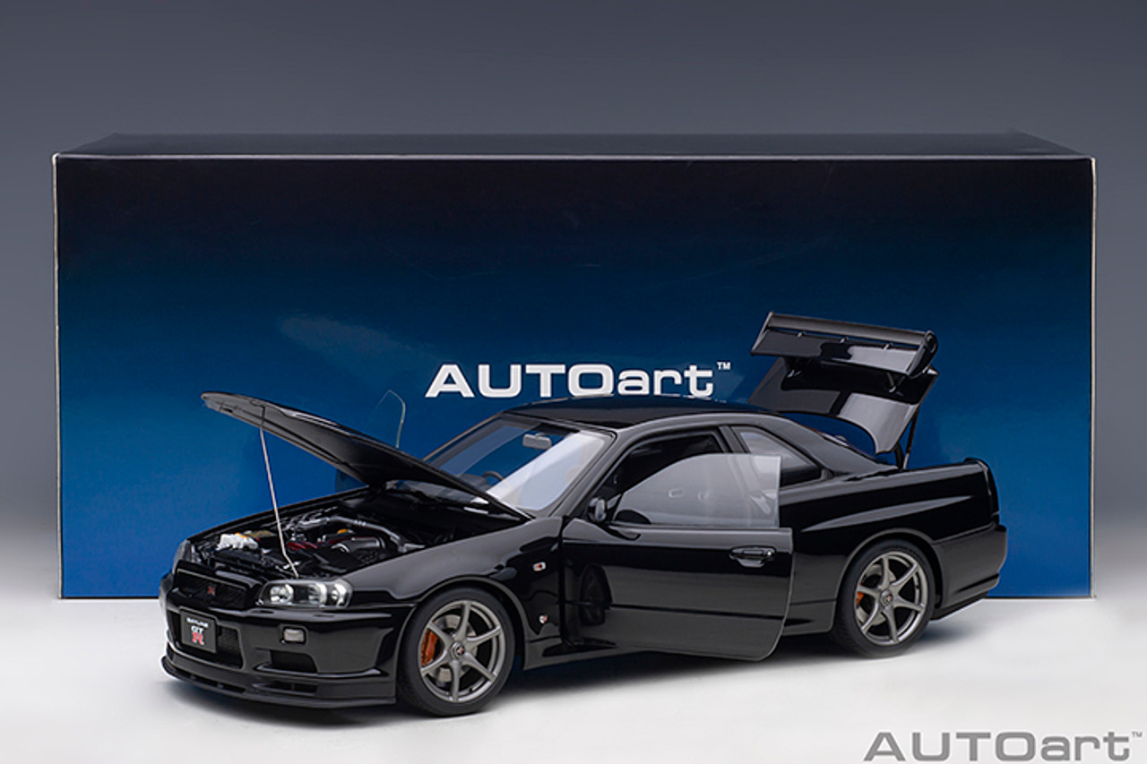 1/18 AUTOart Nissan Skyline GT-R GTR R34 V-Spec II (Black Pearl) Car Model