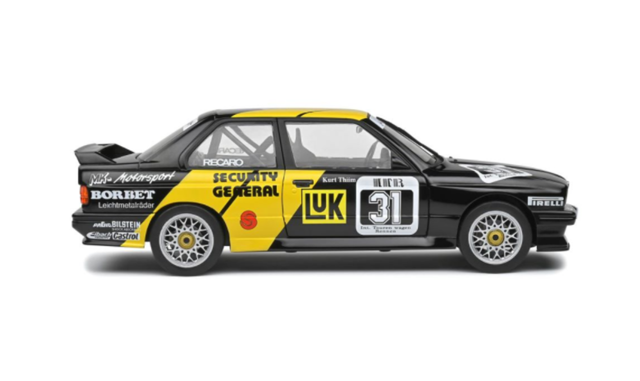  1/18 Solido 1988 BMW E30 M3 DTM #31 K.Thiim Diecast Car Model 