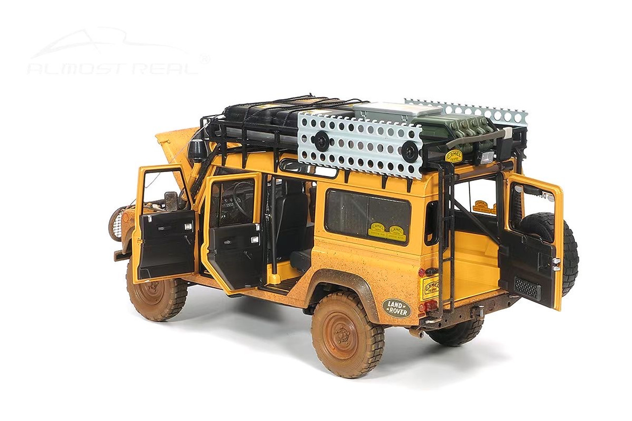 1/18 Almost Real 1993 Land Rover Defender 110 Camel Trophy Support Unit Sabah-Malaysia Dirty Edition Diecast Car Model Limited