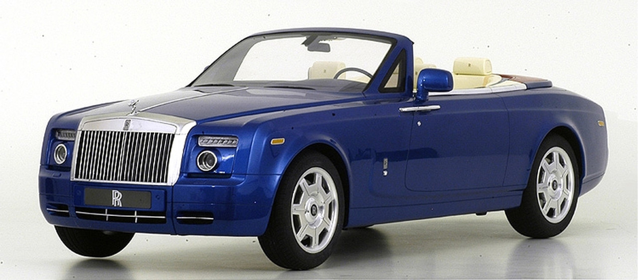 1/8 2009 Rolls Royce Phantom Drophead Coupe Metropolitan Blue Resin Car Model