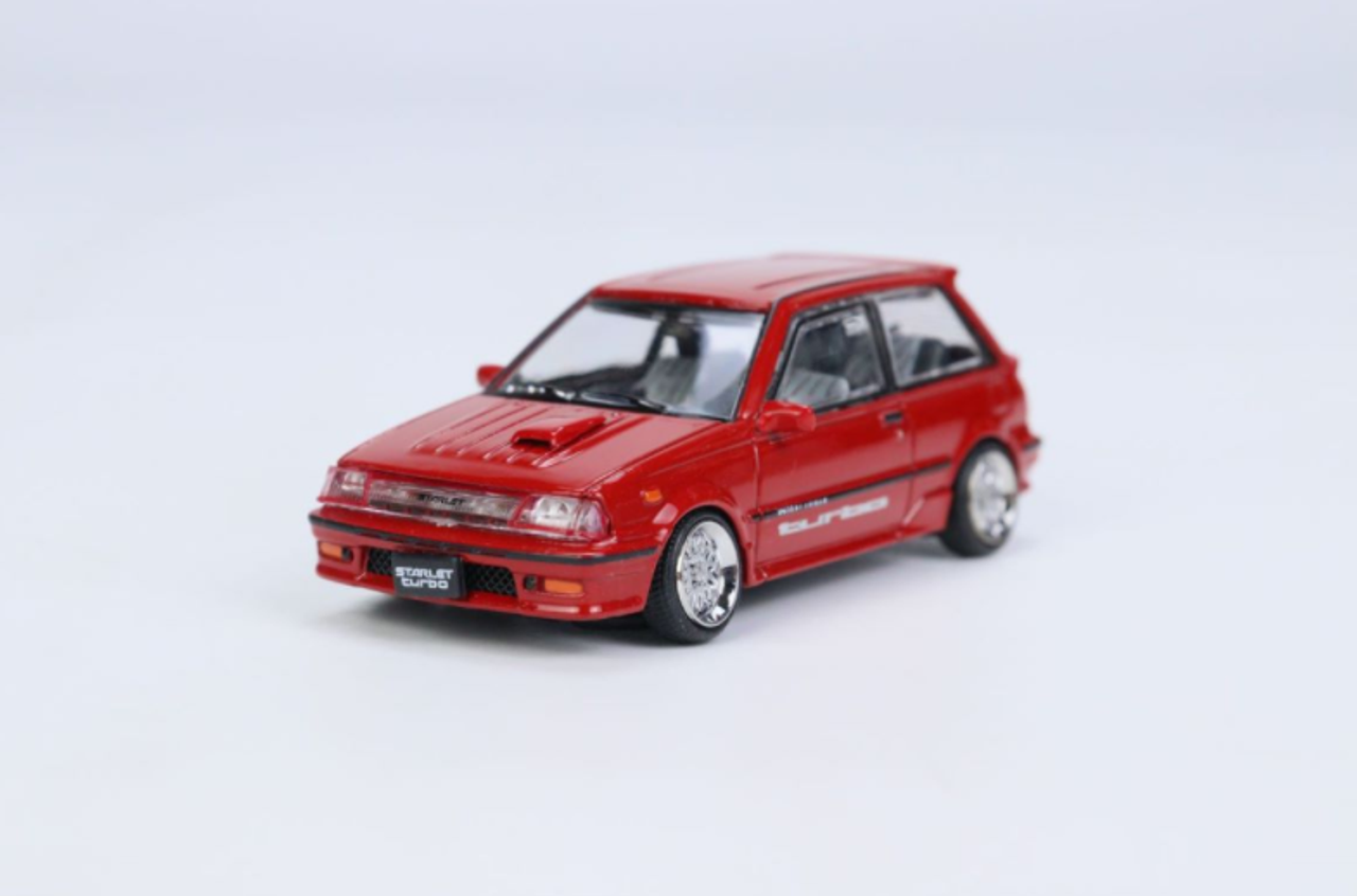 1/64 BM Creations 1988 Toyota Starlet Turbo-S (EP71) Red (LHD) Car Model