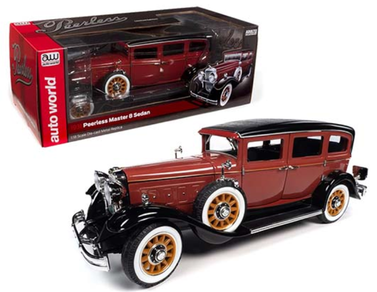 1/18 1931 Peerless Master 8 Sedan (Cinnamon Red) Diecast Car Model