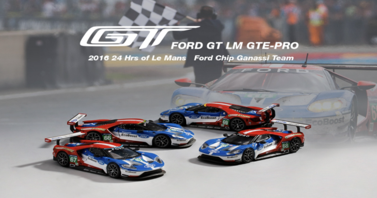 Set of 4 pieces Ford GT LMGTE PRO "Ford Chip Ganassi Team" 24H of Le Mans (2016) Limited Edition to 5000 pieces Worldwide 1/64 Diecast Model Cars by True Scale Miniatures