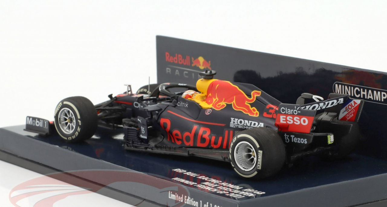1/43 Minichamps 2021 Max Verstappen Red Bull RB16B #33 Winner French GP F1 World Champion Car Model