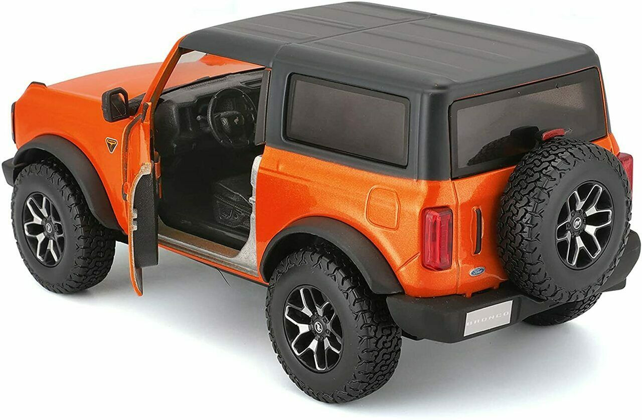 2021 Ford Bronco Badlands Orange Metallic with Black Top "Special Edition" 1/24 Diecast Model Car by Maisto