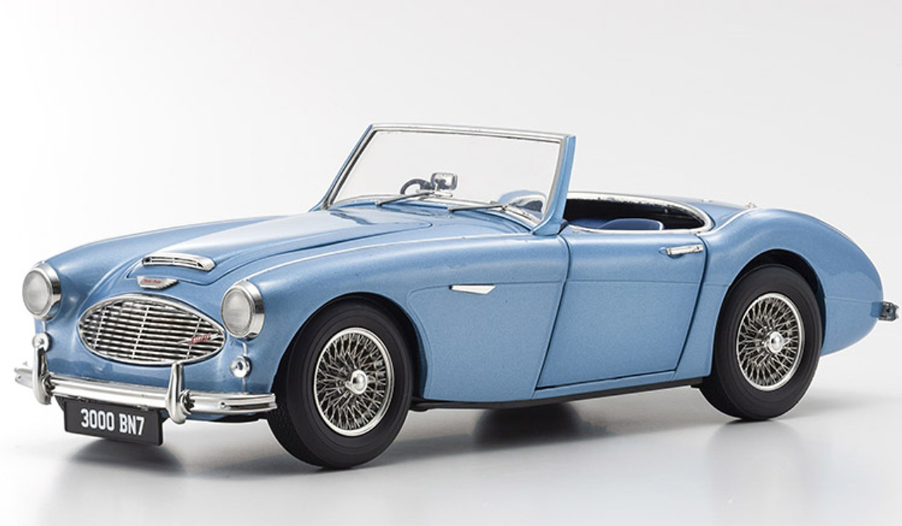 1/18 Kyosho Austin Healey 3000 Mk-1 (BN7) Convertible RHD (Right Hand Drive) Healey Blue Diecast Car Model