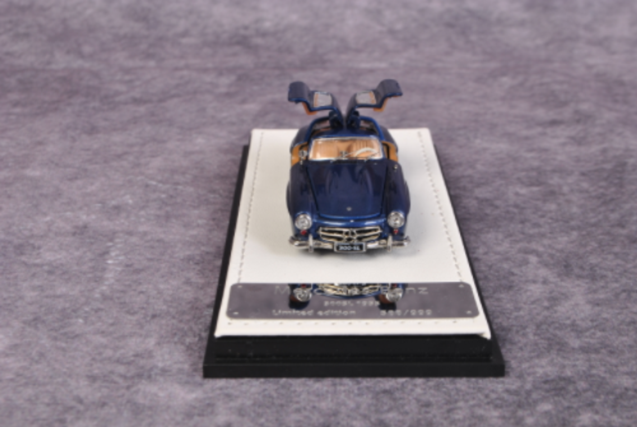  1/64 BSC Diecast full open Mercedes-Benz 300SL Morocco blue with Brown interior