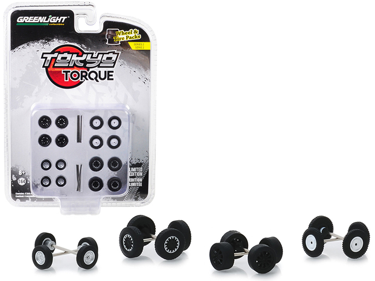 "Tokyo Torque" Wheels and Tires Multipack Set of 24 pieces "Wheel & Tire Packs" Series 2 1/64 by Greenlight