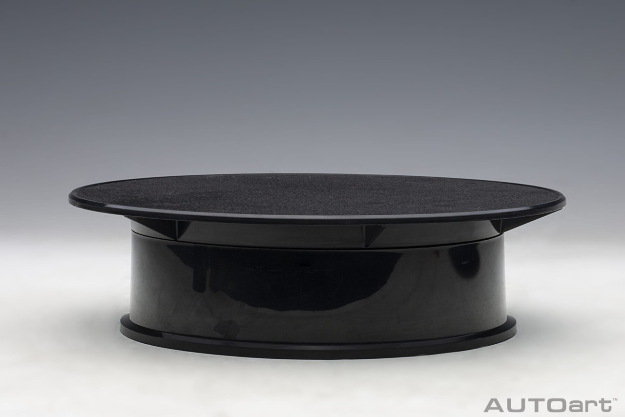 Rotary Display Turntable Stand Small 8 Inches with Black Top for 1/64,  1/43, 1/32, 1/24 Scale Models by Autoart (car model NOT included) 