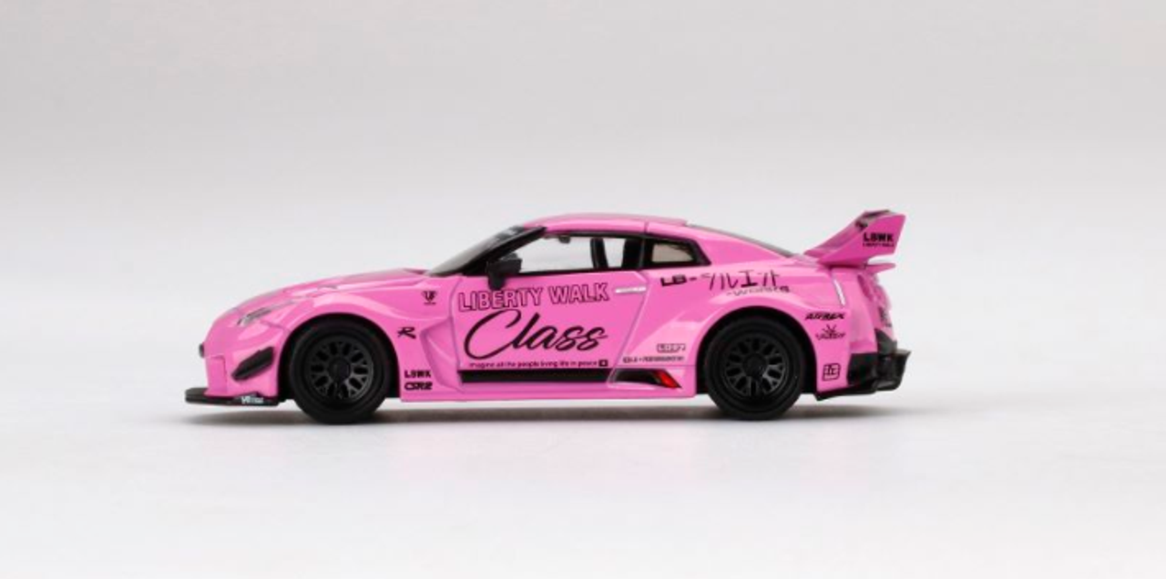 Nissan 35GT-RR Ver. 1 LB-Silhouette Works GT RHD (Right Hand Drive) Pink with Graphics "Class" Limited Edition to 4200 pieces Worldwide 1/64 Diecast Model Car by True Scale Miniatures