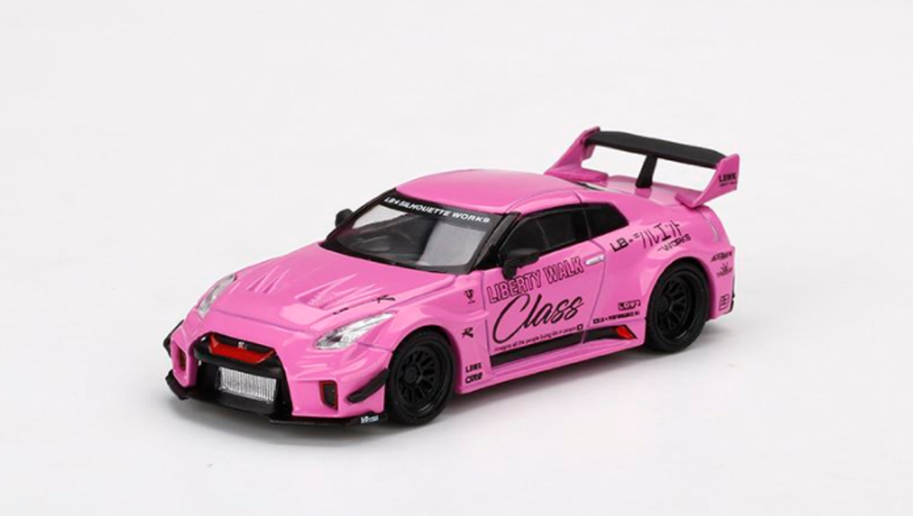 Nissan 35GT-RR Ver. 1 LB-Silhouette Works GT RHD (Right Hand Drive) Pink with Graphics "Class" Limited Edition to 4200 pieces Worldwide 1/64 Diecast Model Car by True Scale Miniatures