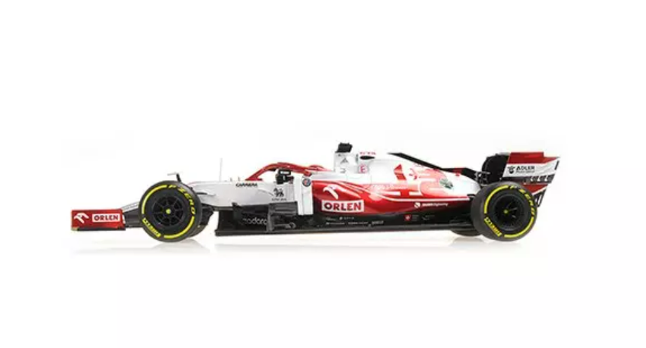 1/18 Minichamps 2021 Kimi Räikkönen Alfa Romeo Racing C41 #7 Bahrain GP Formula 1 Car Model