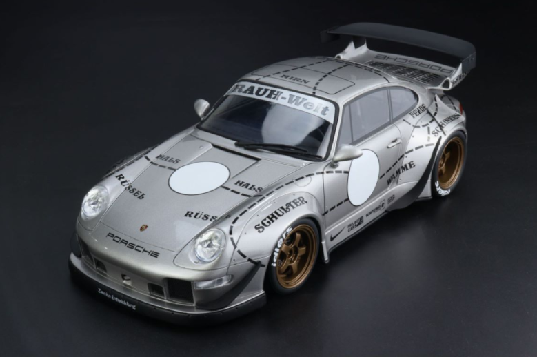 GT Spirit 1/18 Porsche 993 RWB Limited - Modèle Résine Argenté, Collection Neuve