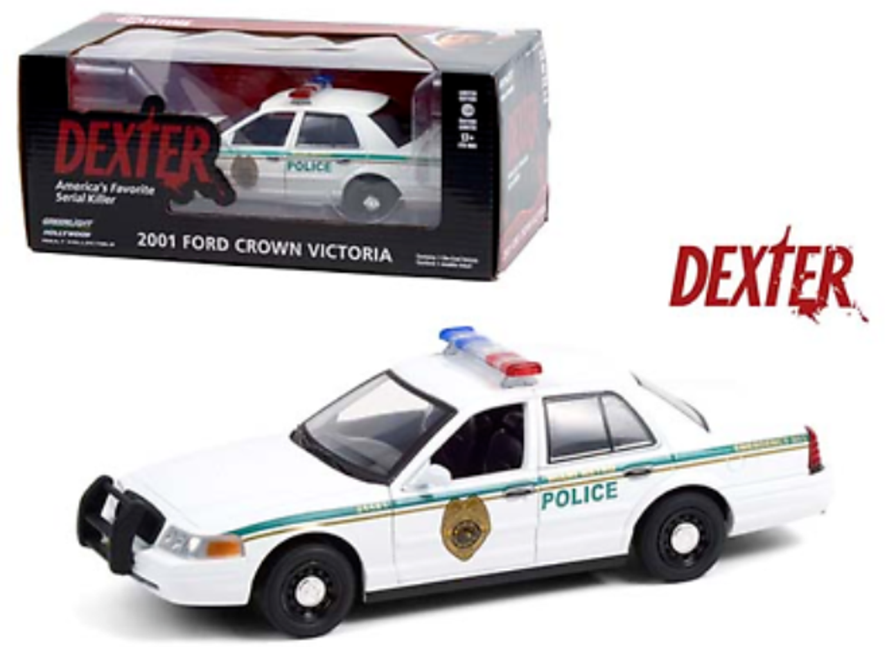 1/24 Dexter 2001 Ford Crown Victoria Miami Police Diecast Car Model