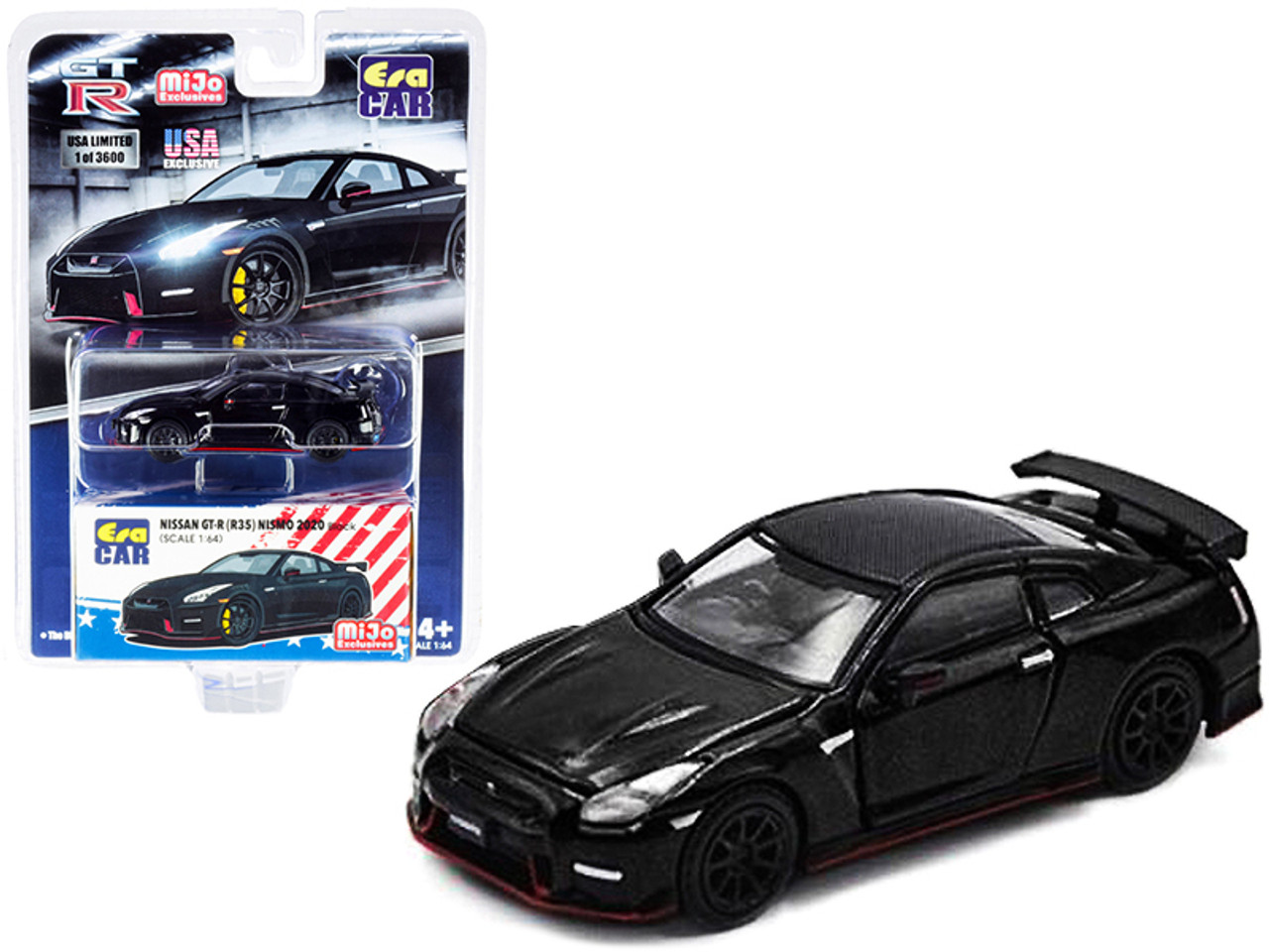 2020 Nissan GT-R (R35) Nismo RHD (Right Hand Drive) Black with Carbon Top Limited Edition to 3600 pieces 1/64 Diecast Model Car by Era Car