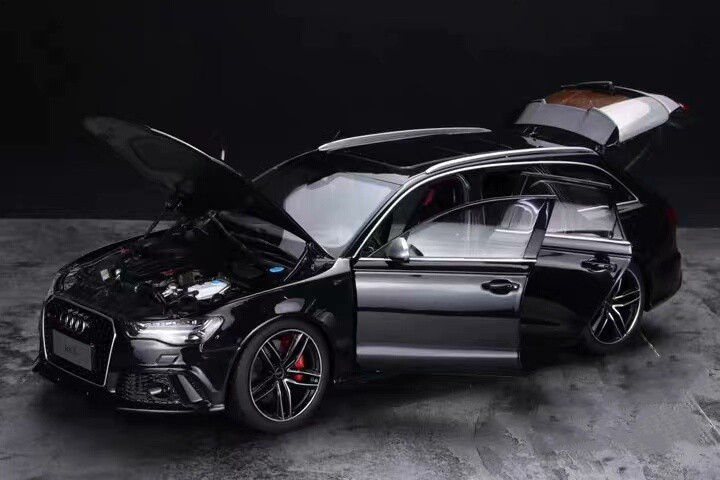 1/18 Well Audi RS6 (C7) Diecast full open Black Diecast Car Model