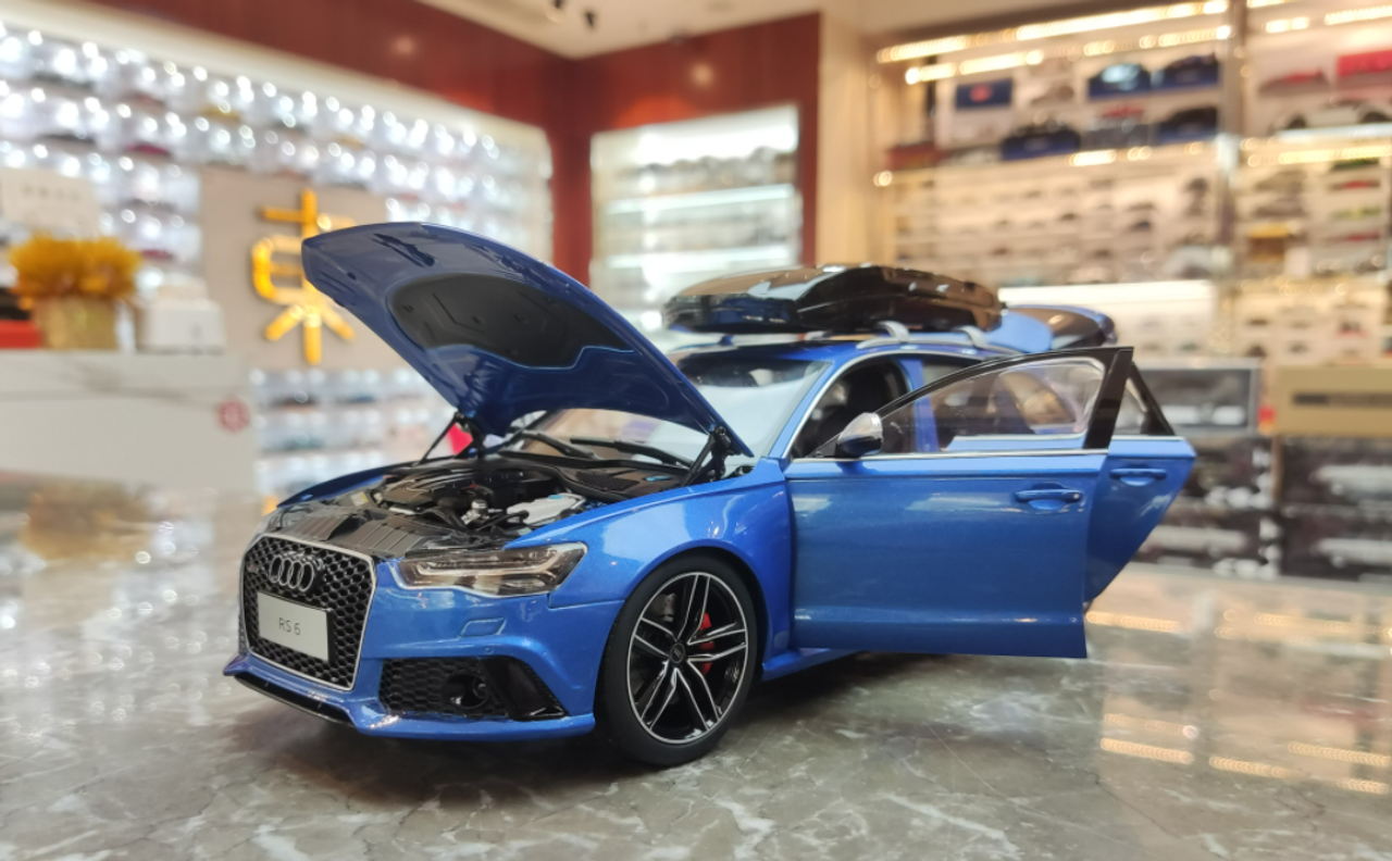  1/18 Well Audi RS6 (C7) Diecast full open Blue Diecast Car Model