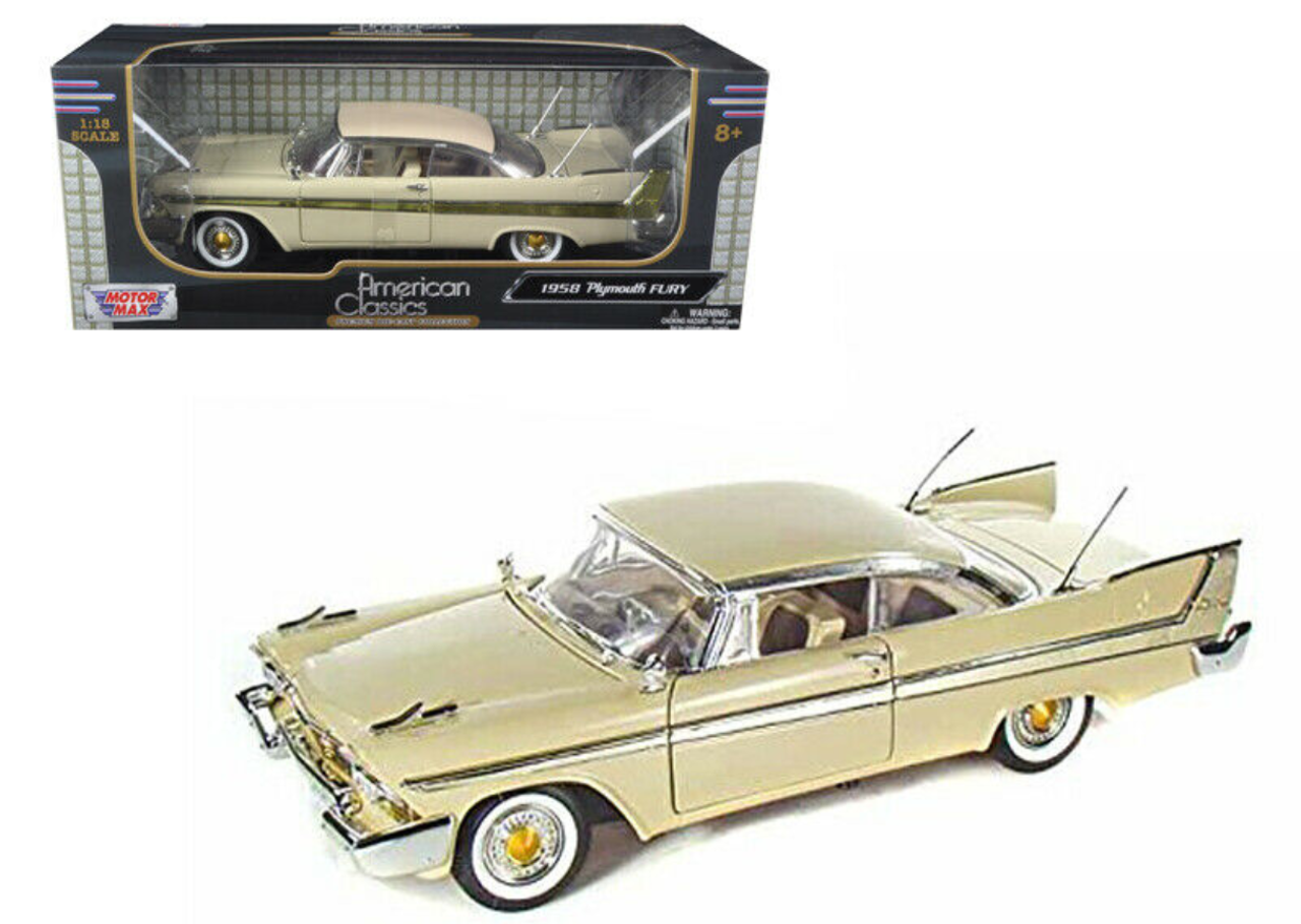 1/18 1958 Plymouth Fury (Beige) Diecast Car Model