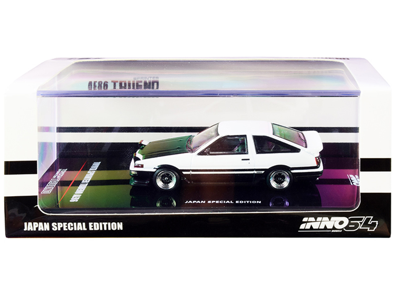 Toyota Sprinter Trueno AE86 RHD (Right Hand Drive) White and Black with  Extra Wheels Japan Special Edition 1/64 Diecast Model Car by Inno Models