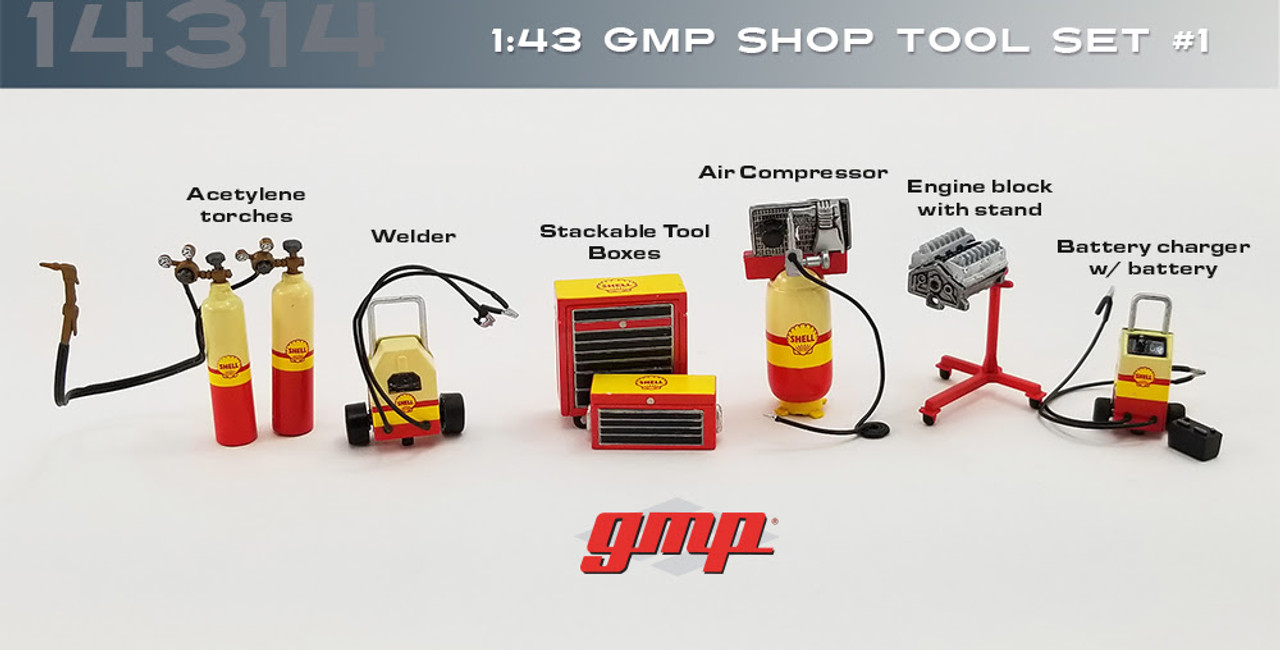 1/43 GMP Shell Oil Garage Repair Shop Tool Set