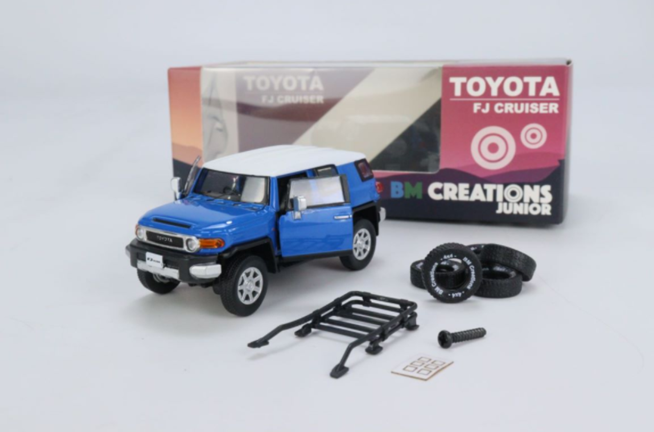  1/64 BM Creations Toyota 2015 FJ Cruiser Blue Diecast full open