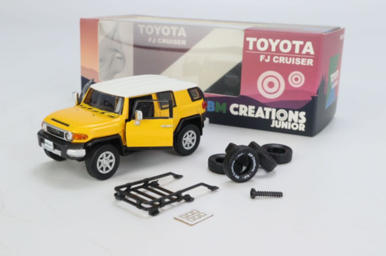  1/64 BM Creations Toyota 2015 FJ Cruiser Yellow Diecast full open