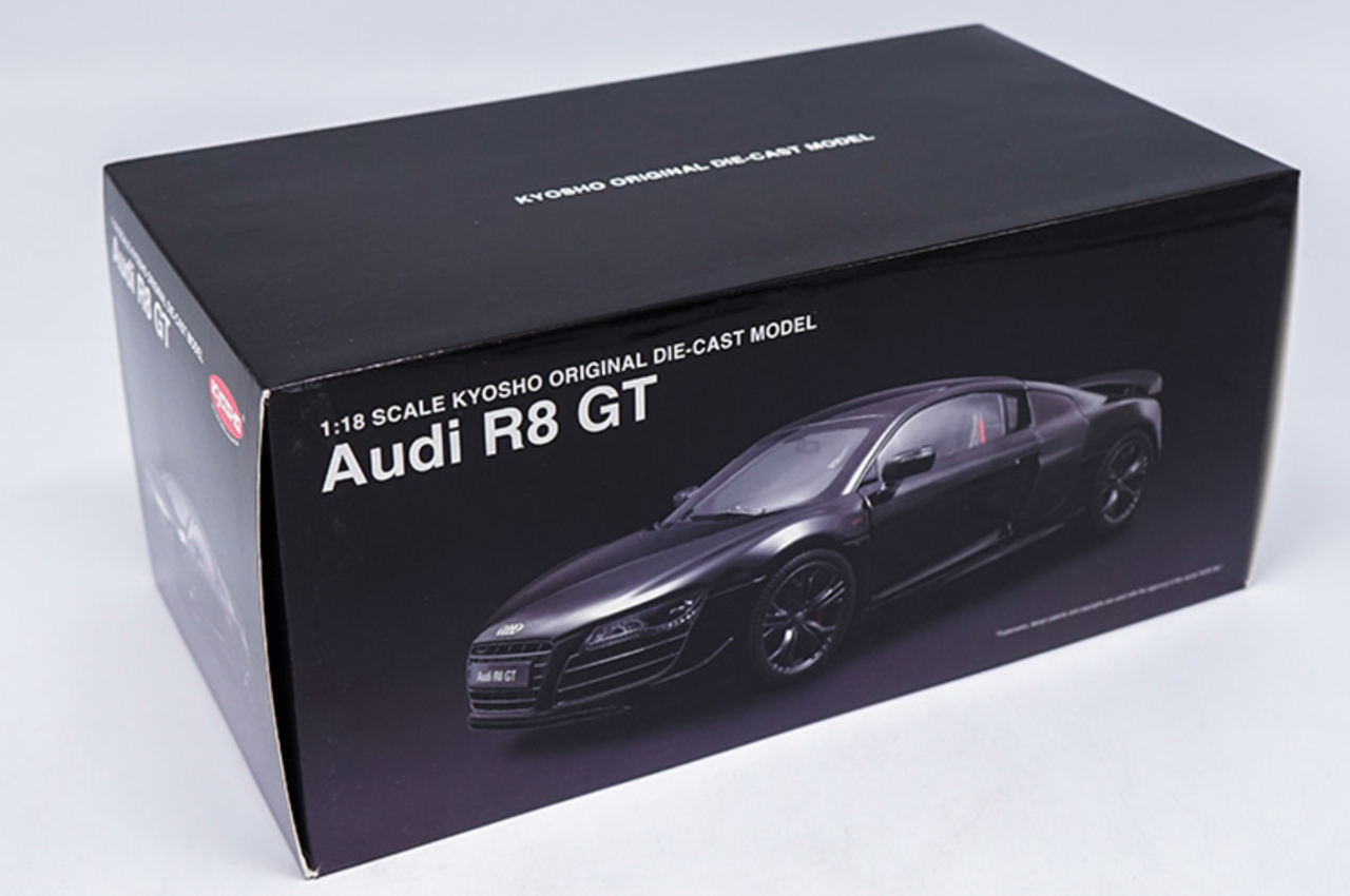 1/18 Kyosho Audi R8 GT 5.2 V10 FSI (Phantom Black) First generation (2006–2015: Type 42) Diecast Car Model