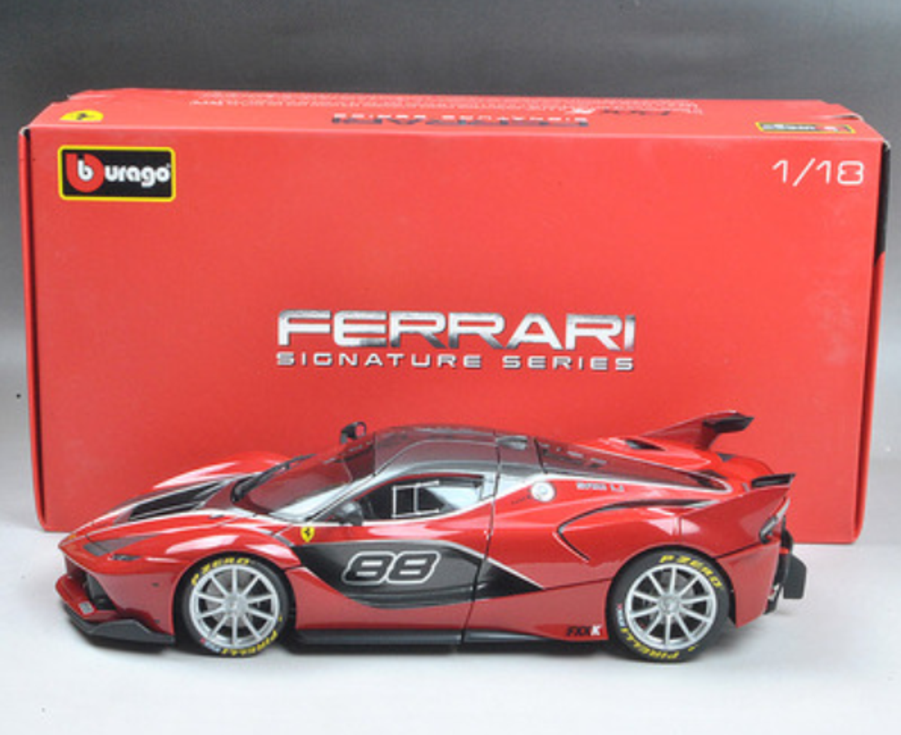 1/18 Bburago Signature Series Ferrari Laferrari FXXK Evo #88 (Red) Diecast Model