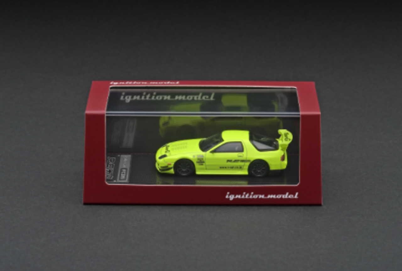 1/64 Ignition Model Mazda RX-7 (FC3S) RE Amemiya Yellow Green Diecast Car Model