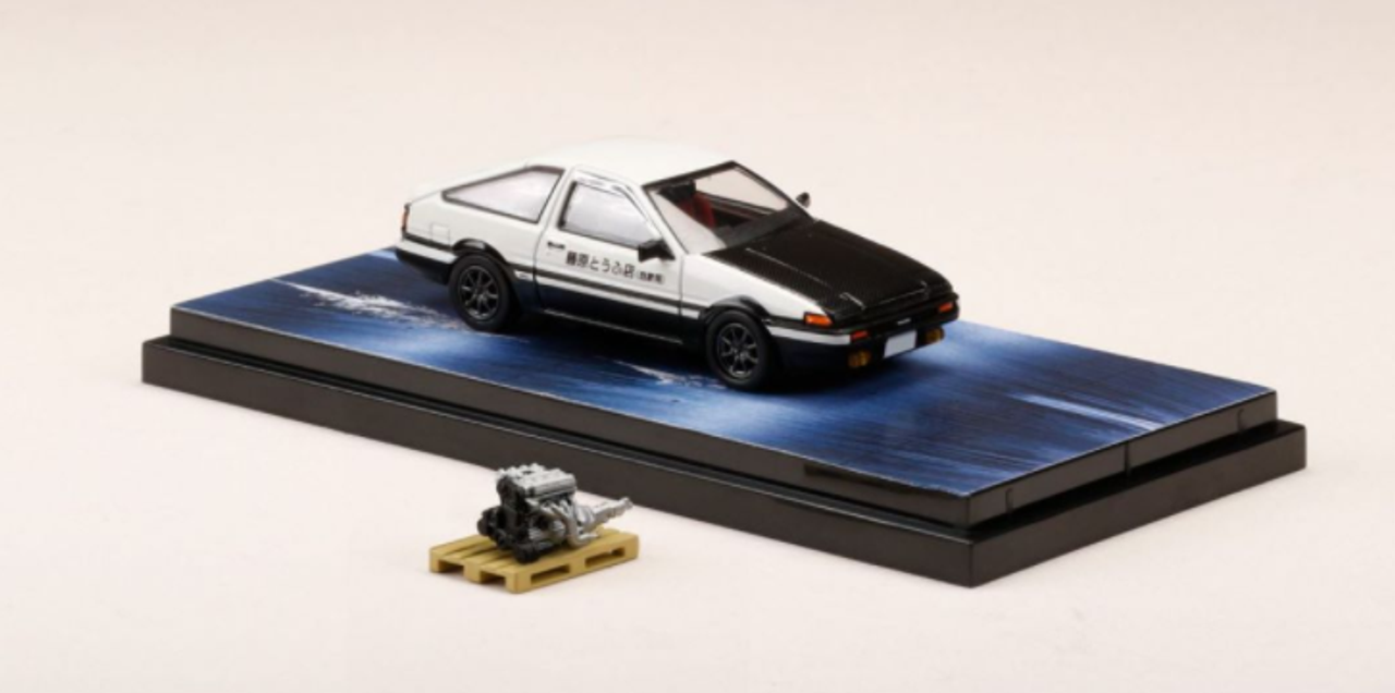  1/64 Hobby Japan Toyota SPRINTER TRUENO GT APEX (AE86) D PROJECT D/ WITH 4A-GE 5 VALVE DISPLAY MODEL