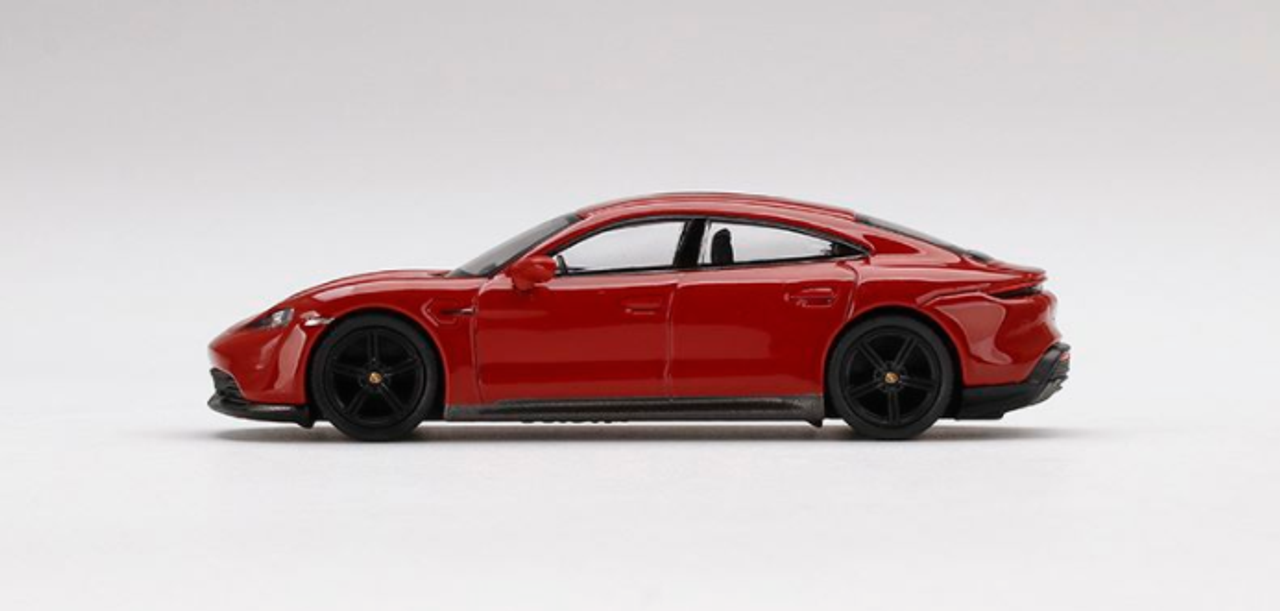 Porsche Taycan Turbo S Carmine Red Limited Edition to 2400 pieces Worldwide 1/64 Diecast Model Car by True Scale Miniatures