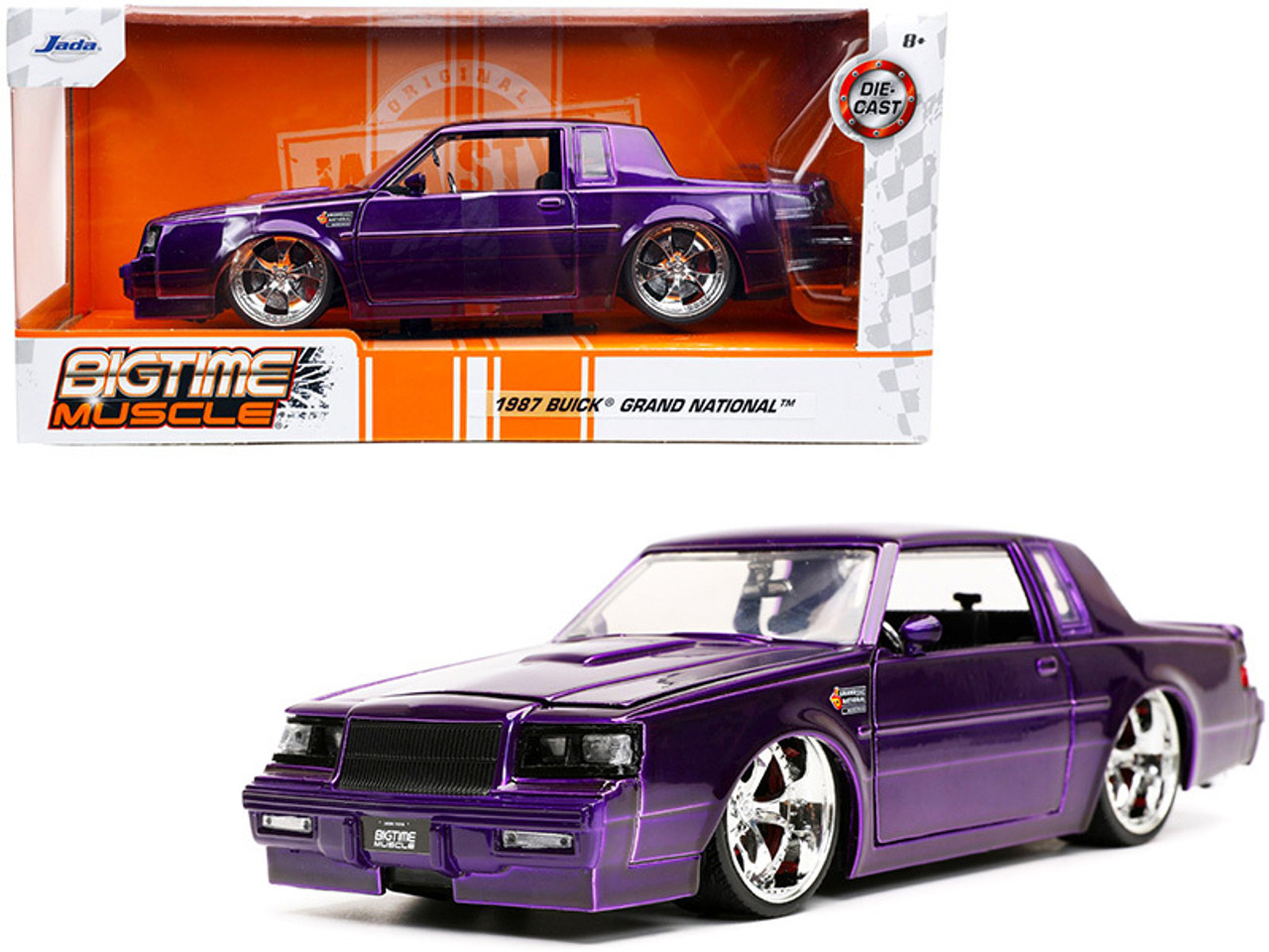 1987 Buick Grand National Candy Purple "Bigtime Muscle" Series 1/24 Diecast Model Car by Jada