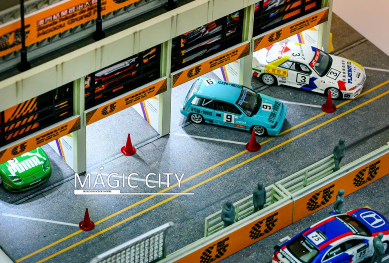 1/64 Magic City Macau Guia Circuit GP Pit Stop Diorama (Models & Figures NOT included)