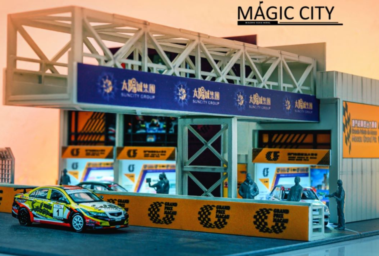 1/64 Magic City Macau Guia Circuit GP Building & Bridge Diorama (Models & Figures NOT included)