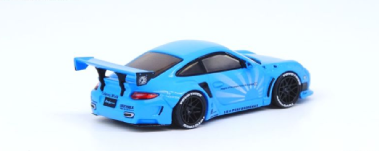 ポルシェLiberty Walk 997 ミニカー 青 1/64 INNO 64 Porsche 997 LIBERTY WALK Baby Blue